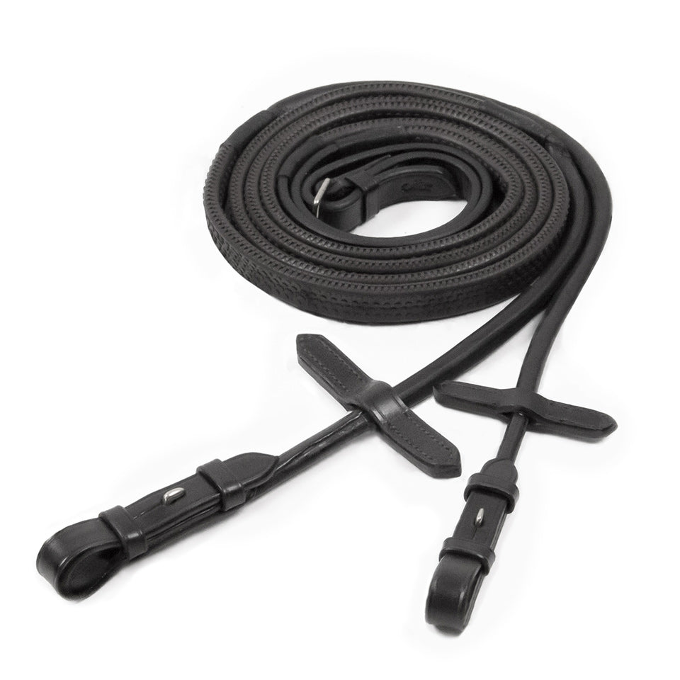 Schockemohle Rubber Reins - Rolled, Hook &amp; Stud