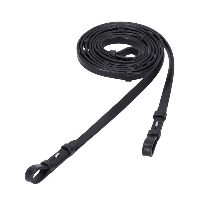 Schockemohle Plain Leather Double Bridle Reins - Hook &amp; Stud - Reins - Kingdom Equestrian