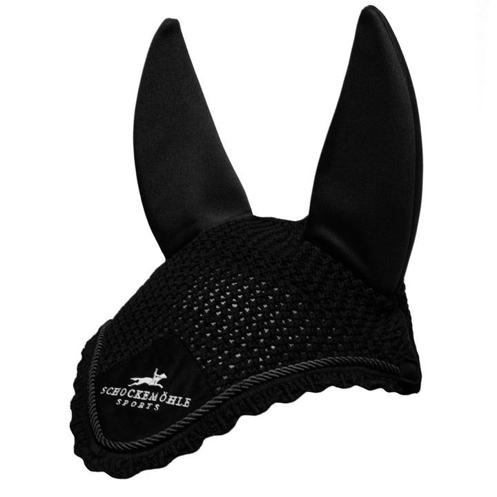 Schockemohle Air Silent Fly Veil/Ear Net With Logo - Fly Hood - Kingdom Equestrian