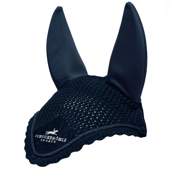 Schockemohle Air Silent Fly Veil/Ear Net With Logo - Fly Hood - Kingdom Equestrian