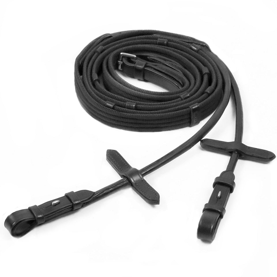 Schockemohle Web Reins - Rolled, Hook &amp; Stud