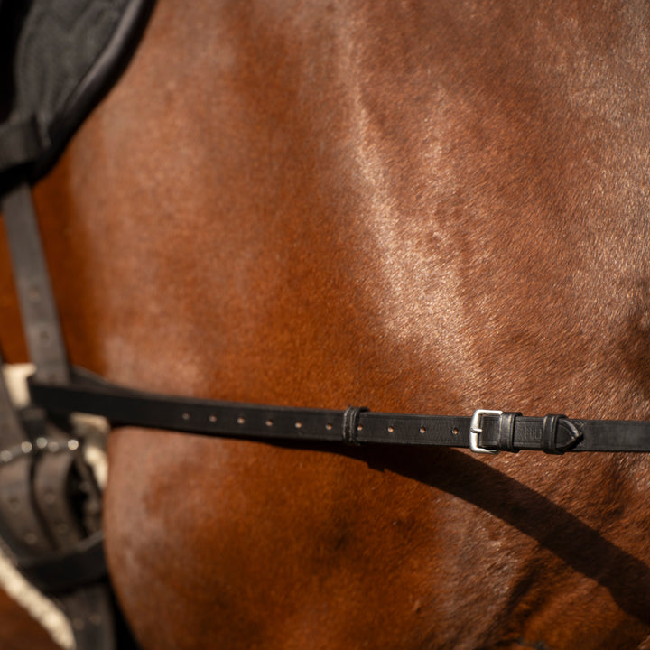 Imperial Riding Side Reins Leather with Elastic - Black