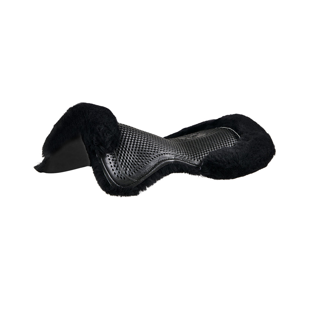 Acavallo Gel Non-Slip Sheepskin Classic Full Half Pad - Black / Black