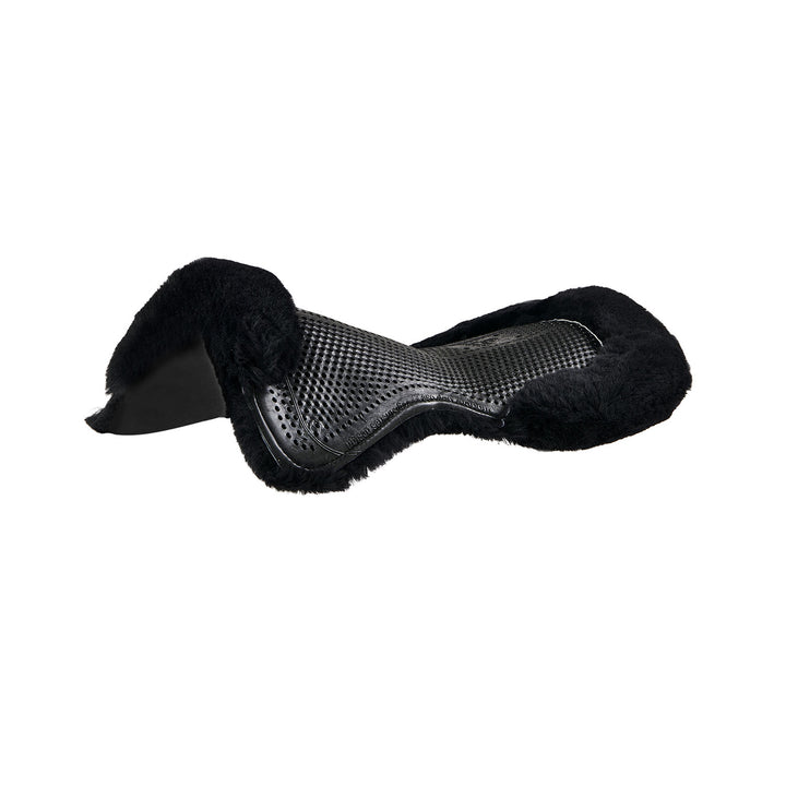 Acavallo Gel Non-Slip Sheepskin Classic Full Half Pad - Black / Black