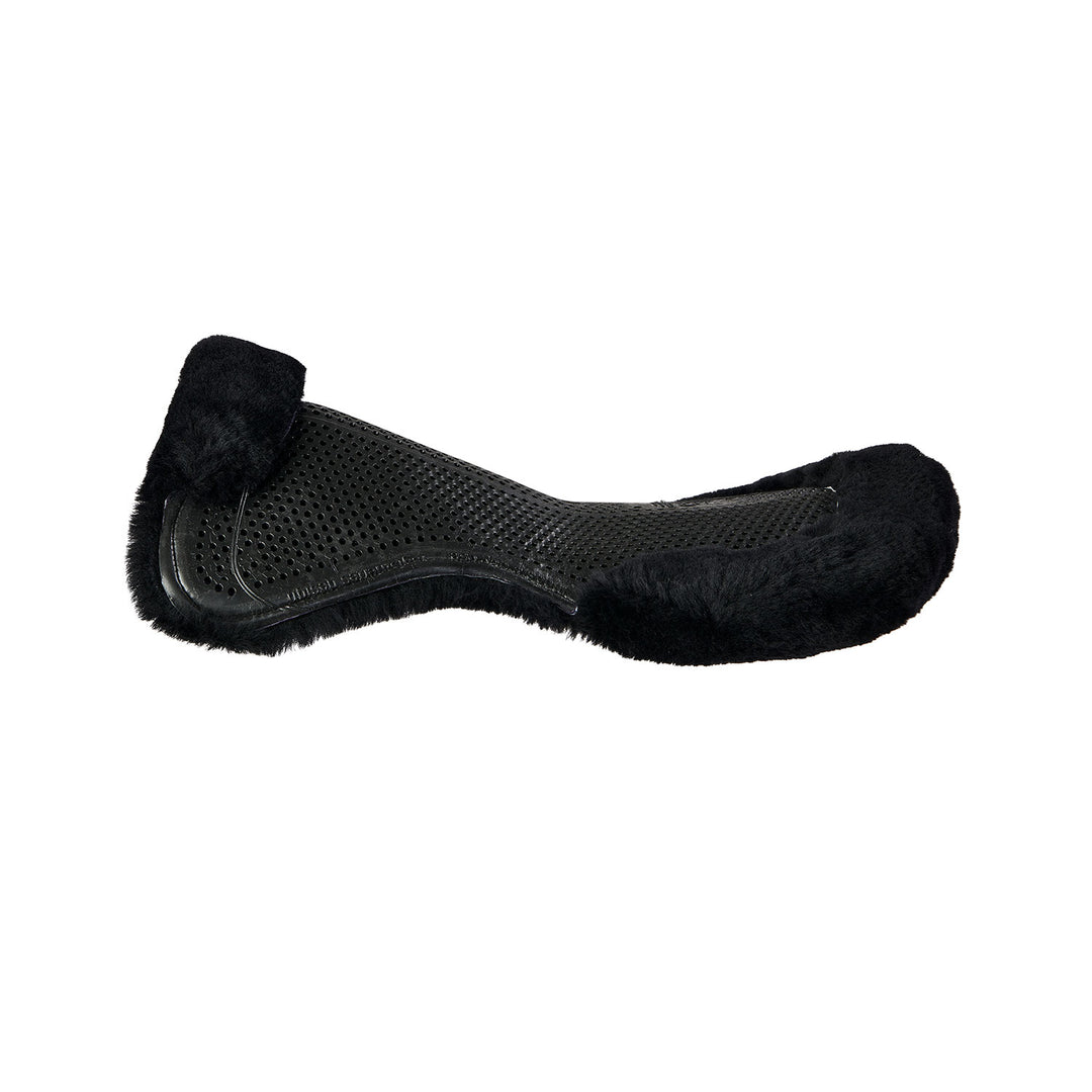 Acavallo Gel Non-Slip Sheepskin Classic Full Half Pad - Black / Black