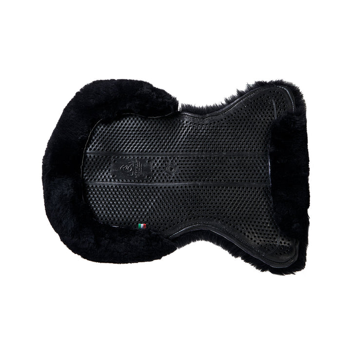 Acavallo Gel Non-Slip Sheepskin Classic Full Half Pad - Black / Black