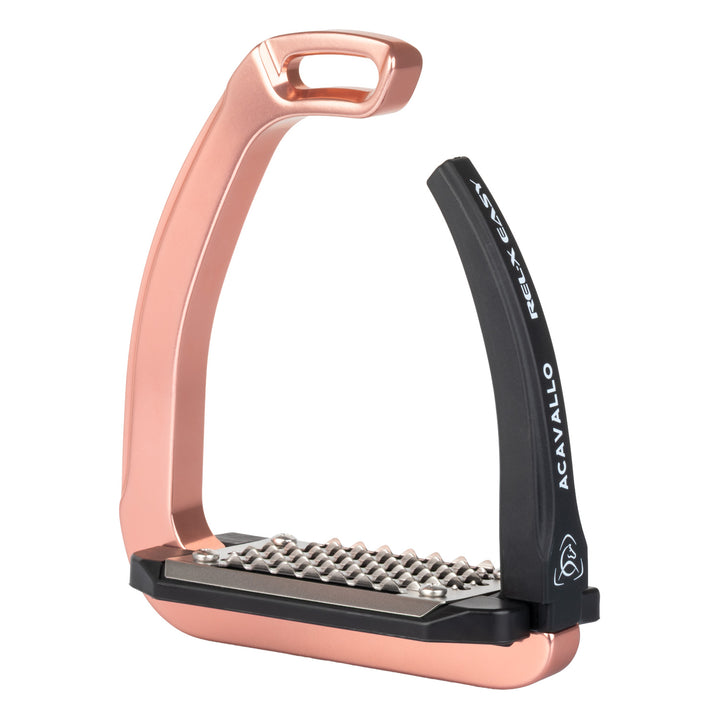 Acavallo Rel-X EASY Stirrups with Shaped Arm - Phantom Rose, front view