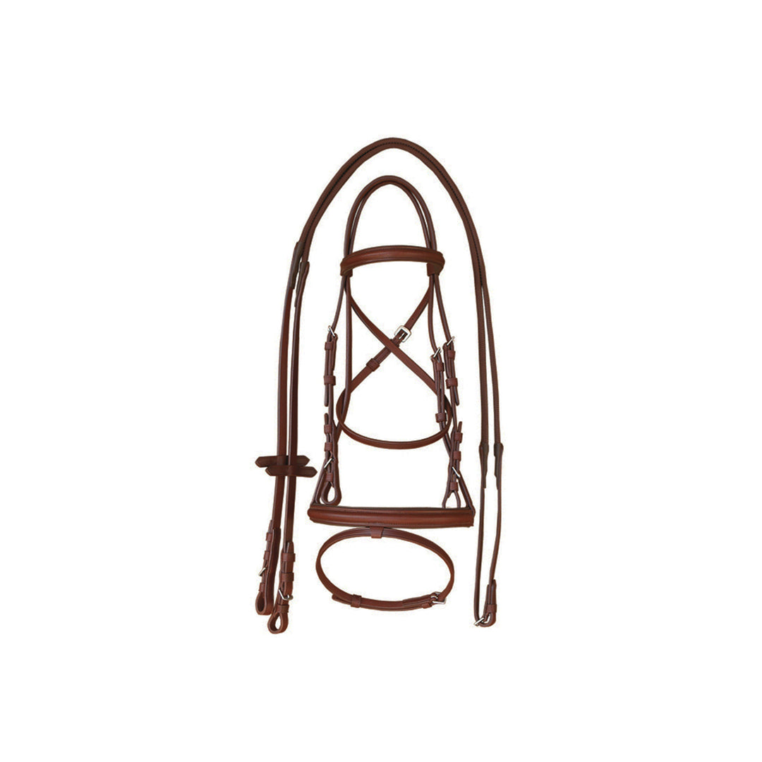Supreme Raised Browband Bridle - Dark Brown, front view
