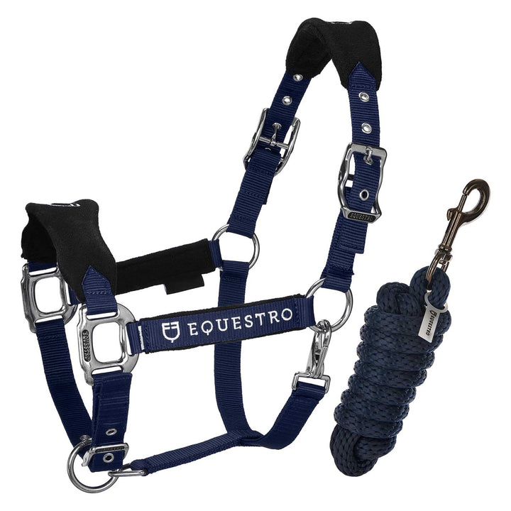 Equestro Headcollar with Double Adjustment and Lead Rope