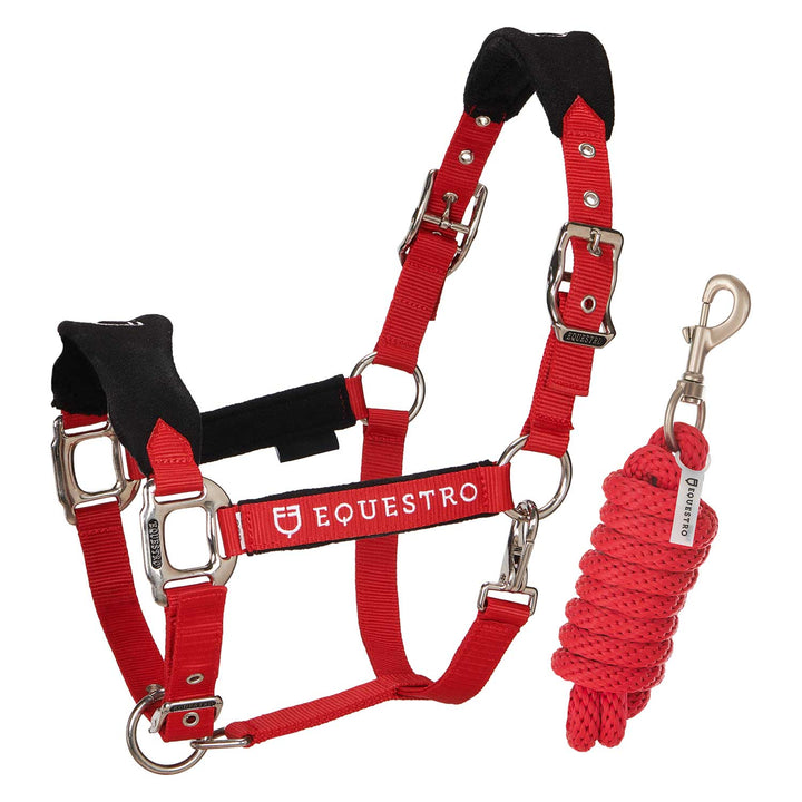 Equestro Headcollar with Double Adjustment and Lead Rope