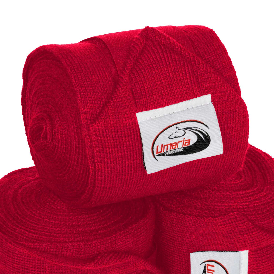 Umbria Equitazione Knitted Bandages with Hook-and-Loop Closure - Red, view 4