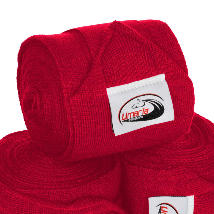 Umbria Equitazione Knitted Bandages with Hook-and-Loop Closure - Red, view 4