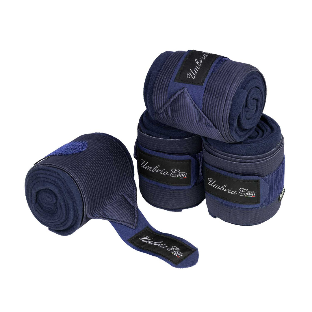 Umbria Equitazione Fleece and Elastic Bandages - Navy, front view