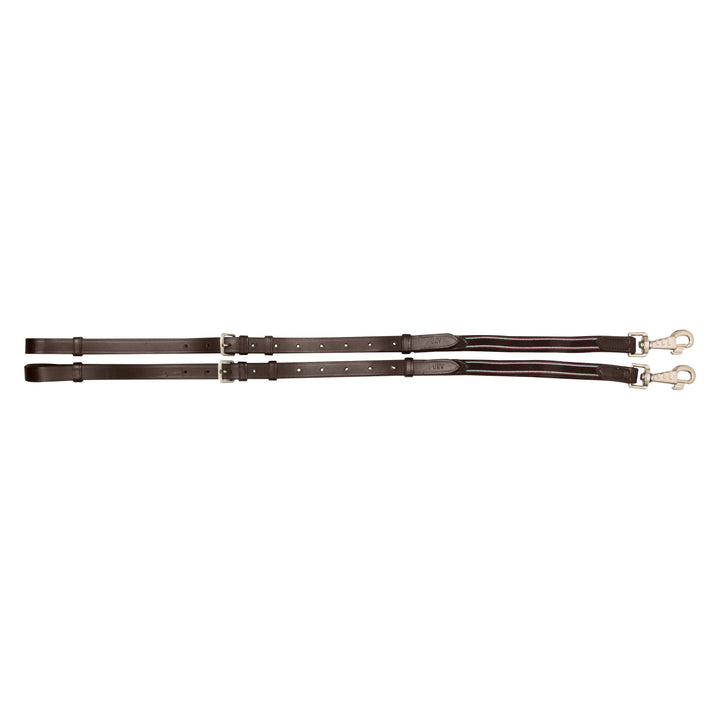 Imperial Riding Side Reins Leather with Elastic - Brown