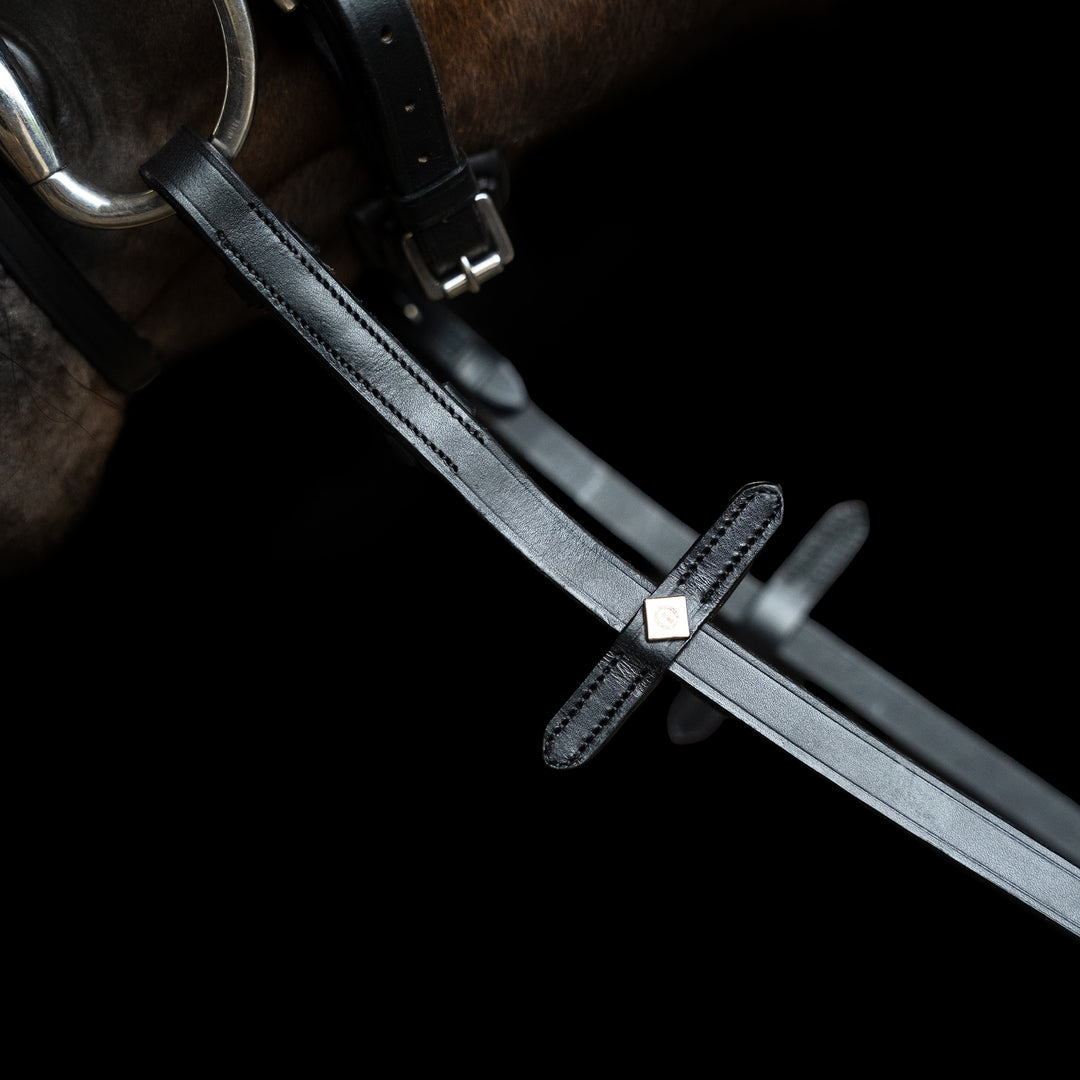 Imperial Riding Reins Rubber with Nylon Insert - Black
