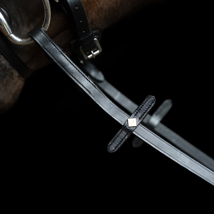 Imperial Riding Reins Rubber with Nylon Insert - Black