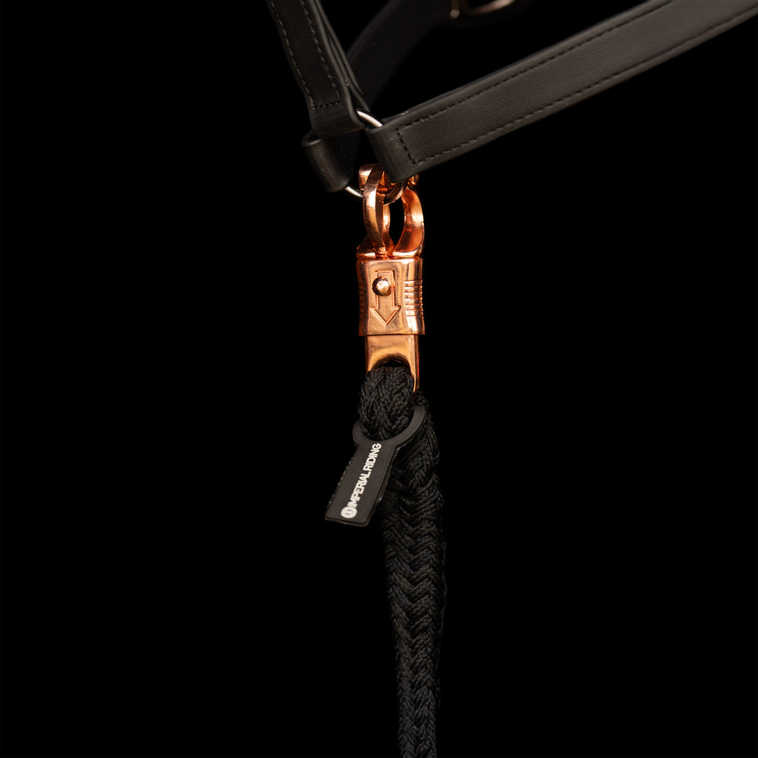Imperial Riding Lead Rope Classic Ph - Black/Rose Gold