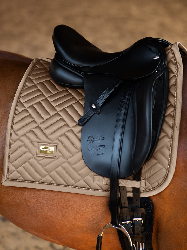 Equestrian Stockholm Modern Classic Dressage Saddle Pad - Champagne - Image 2