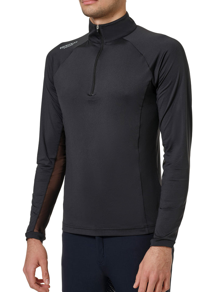 Equestrian Stockholm Air Breeze Sunshirt Men Black - Polo Shirt - Kingdom Equestrian