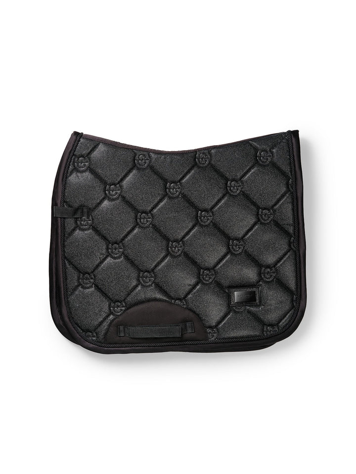 Equestrian Stockholm Dressage Saddle Pad All Black Glimmer - Dressage Saddle Pad - Kingdom Equestrian