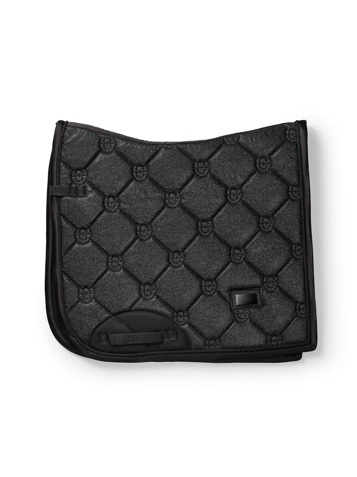 Equestrian Stockholm Dressage Saddle Pad All Black Glimmer - Dressage Saddle Pad - Kingdom Equestrian