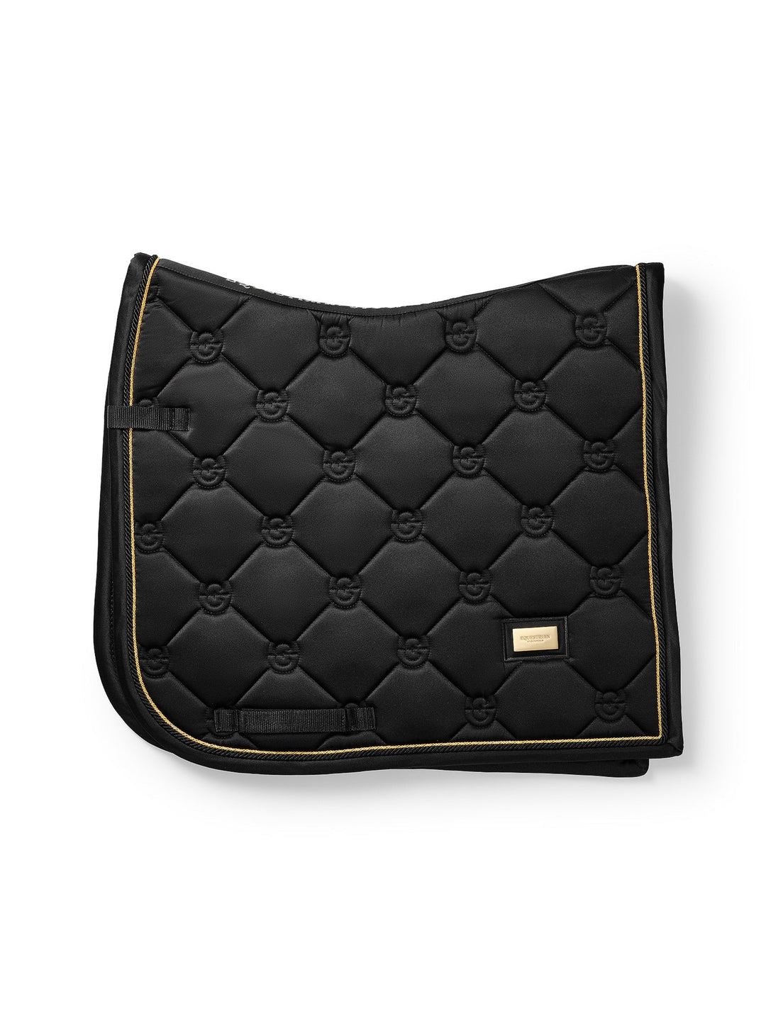Equestrian Stockholm Dressage Saddle Pad Black Gold - Dressage Saddle Pad - Kingdom Equestrian