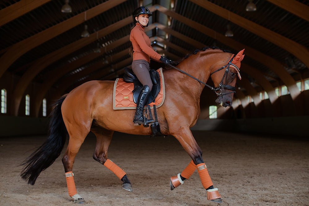 Equestrian Stockholm Dressage Saddle Pad Bronze Gold - Dressage Saddle Pad - Kingdom Equestrian