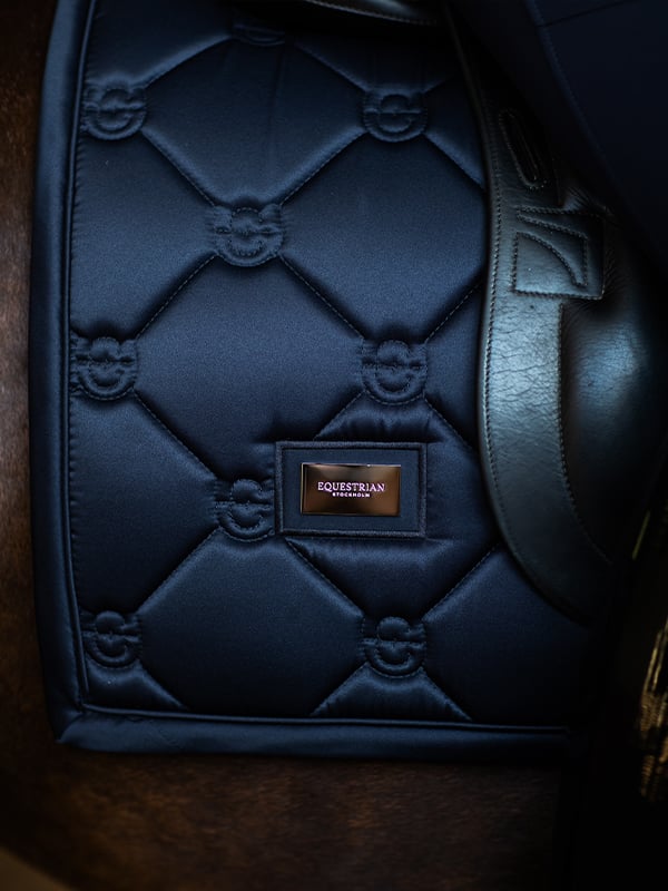 Equestrian Stockholm Dressage Saddle Pad Classic Modern Tech Navy - Anti - Slip Pad - Kingdom Equestrian