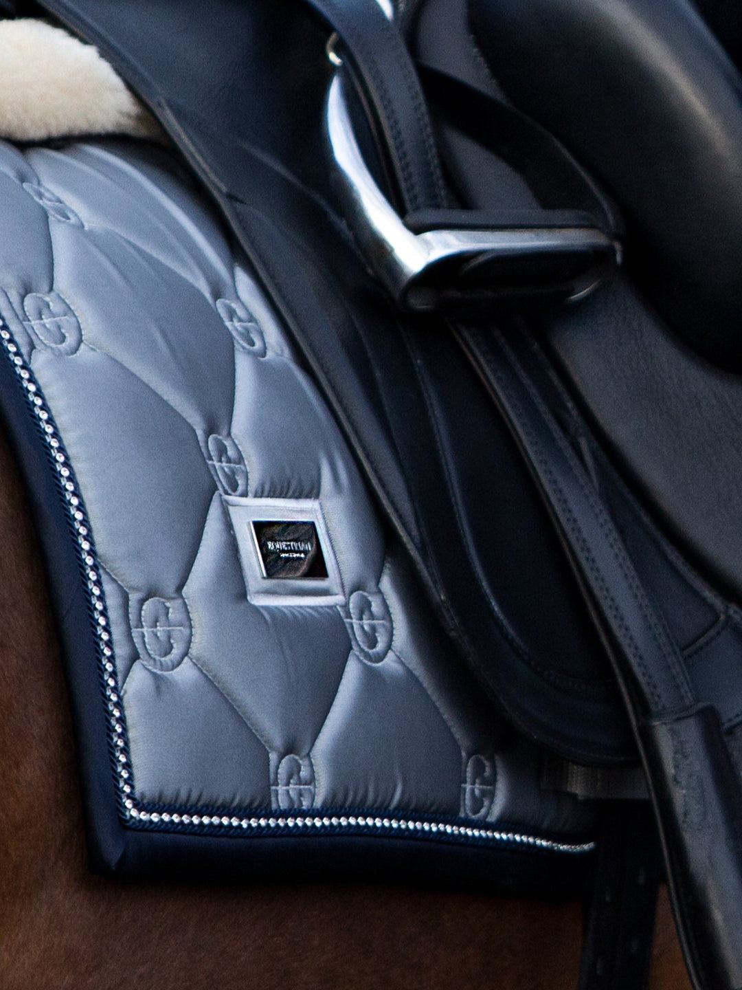 Equestrian Stockholm Dressage Saddle Pad Crystal Grey - Dressage Saddle Pad - Kingdom Equestrian