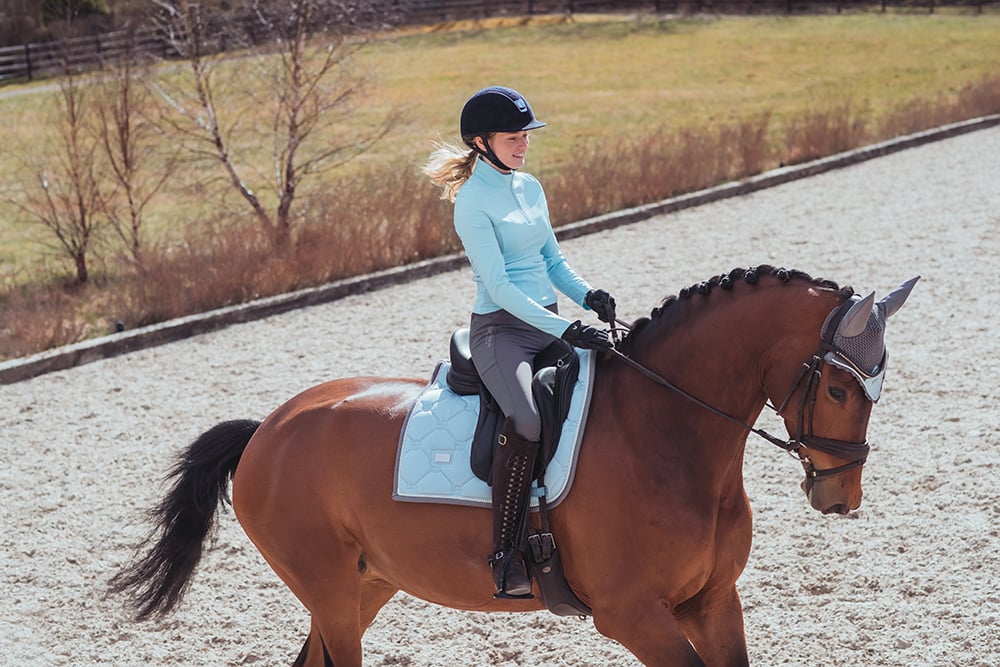 Equestrian Stockholm Dressage Saddle Pad Ice Blue Pearl - Dressage Saddle Pad - Kingdom Equestrian