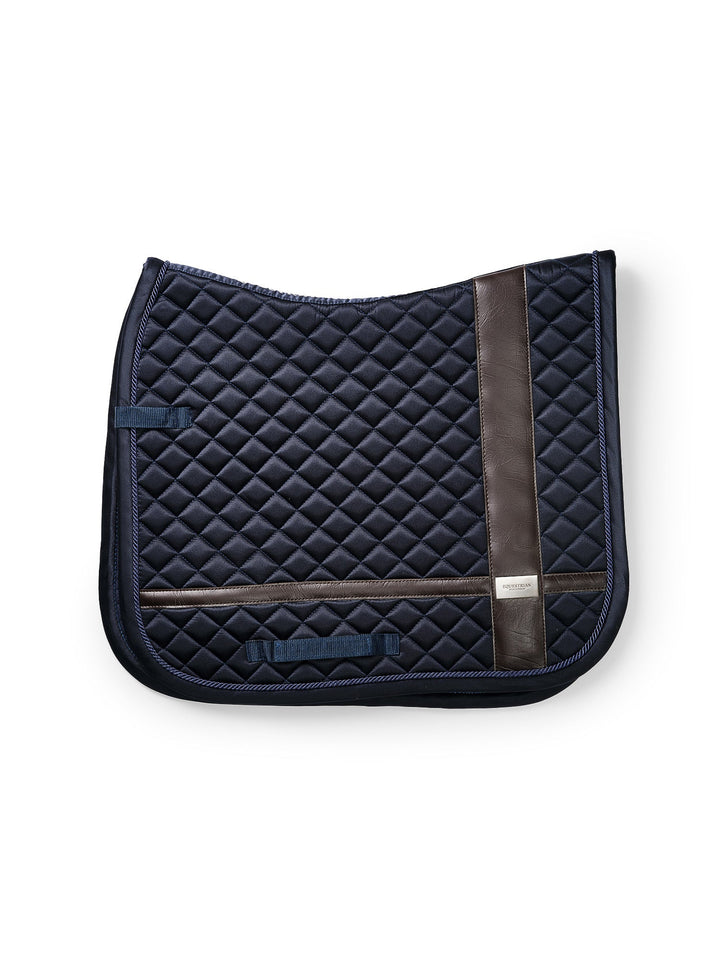 Equestrian Stockholm Dressage Saddle Pad Leather Deluxe Silver - Dressage Saddle Pad - Kingdom Equestrian