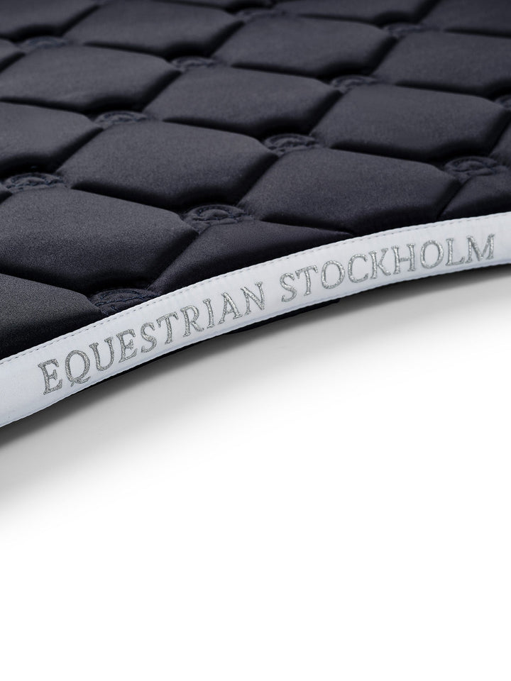 Equestrian Stockholm Dressage Saddle Pad Midnight White Edge - Dressage Saddle Pad - Kingdom Equestrian