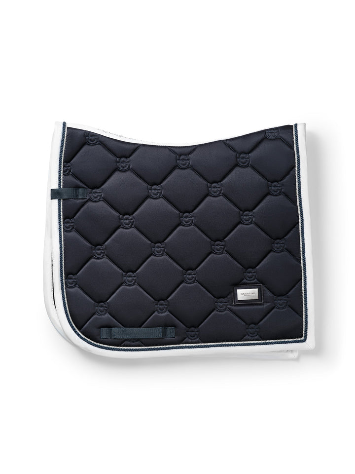 Equestrian Stockholm Dressage Saddle Pad Midnight White Edge - Dressage Saddle Pad - Kingdom Equestrian