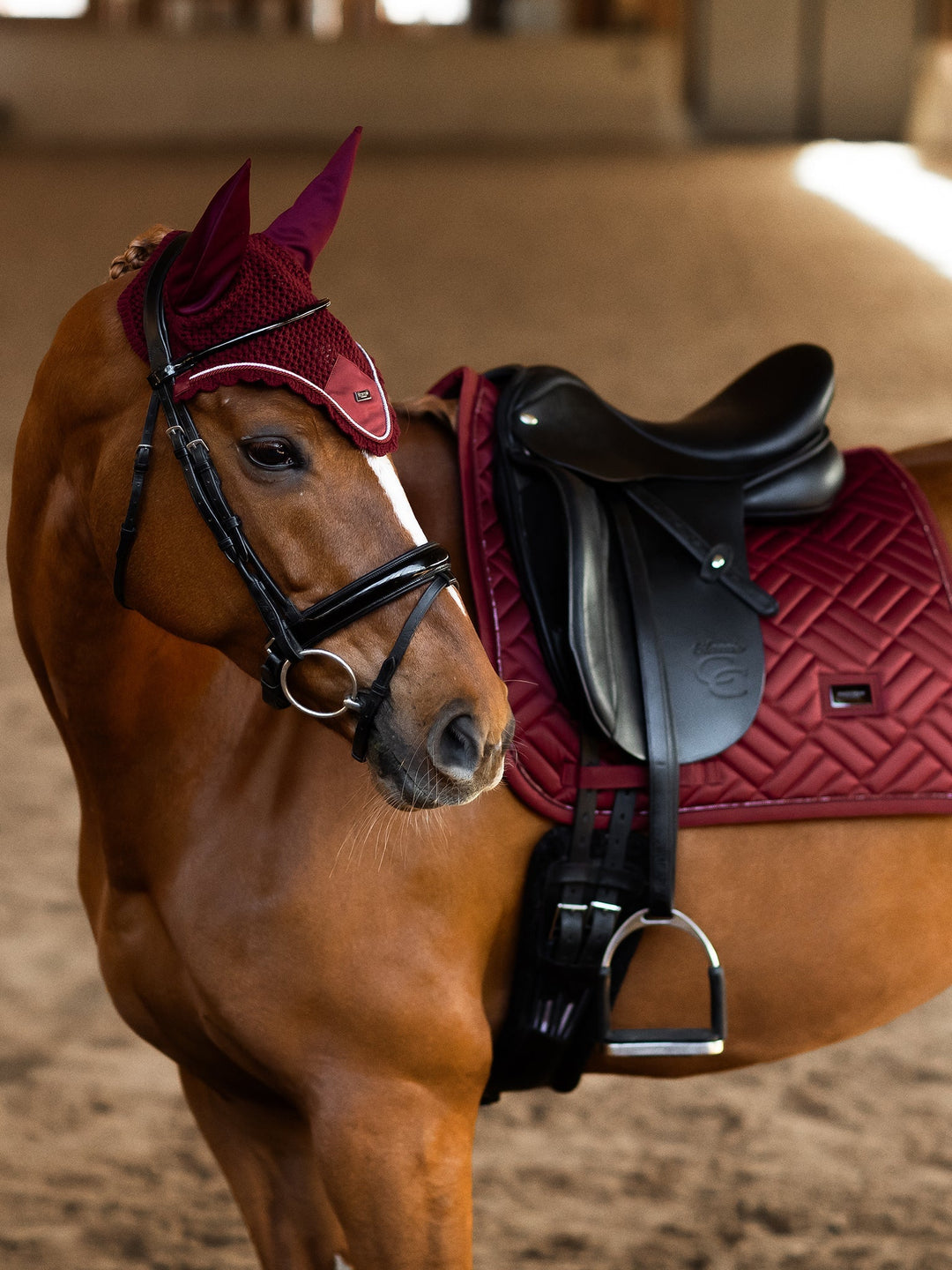 Equestrian Stockholm Dressage Saddle Pad Modern Bordeaux - Dressage Saddle Pad - Kingdom Equestrian