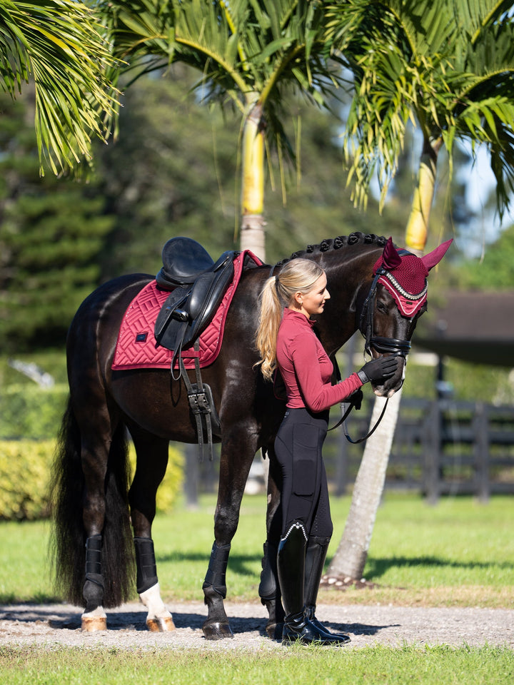 Equestrian Stockholm Dressage Saddle Pad Modern Bordeaux - Dressage Saddle Pad - Kingdom Equestrian