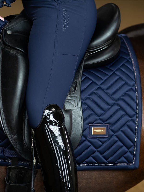 Equestrian Stockholm Dressage Saddle Pad Modern Lagoon Blush - Dressage Saddle Pad - Kingdom Equestrian