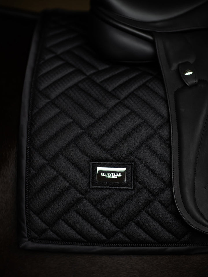 Equestrian Stockholm Dressage Saddle Pad Modern Mesh Black - Dressage Saddle Pad - Kingdom Equestrian