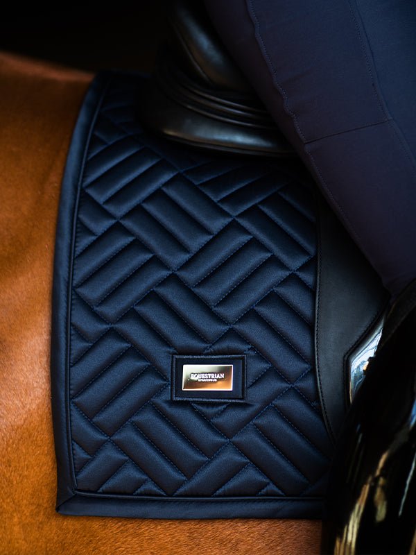 Equestrian Stockholm Dressage Saddle Pad Modern Tech Navy - Anti - Slip Pad - Kingdom Equestrian