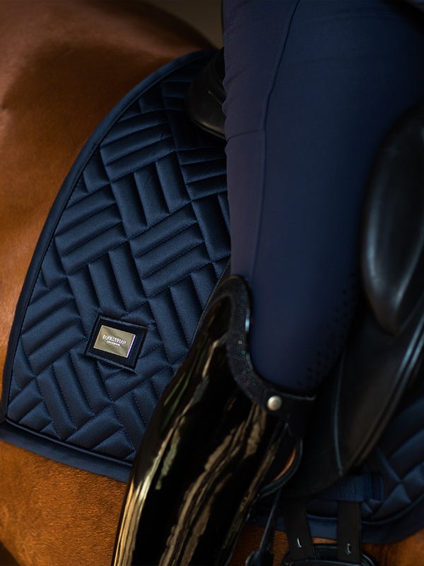 Equestrian Stockholm Dressage Saddle Pad Modern Tech Navy - Anti - Slip Pad - Kingdom Equestrian