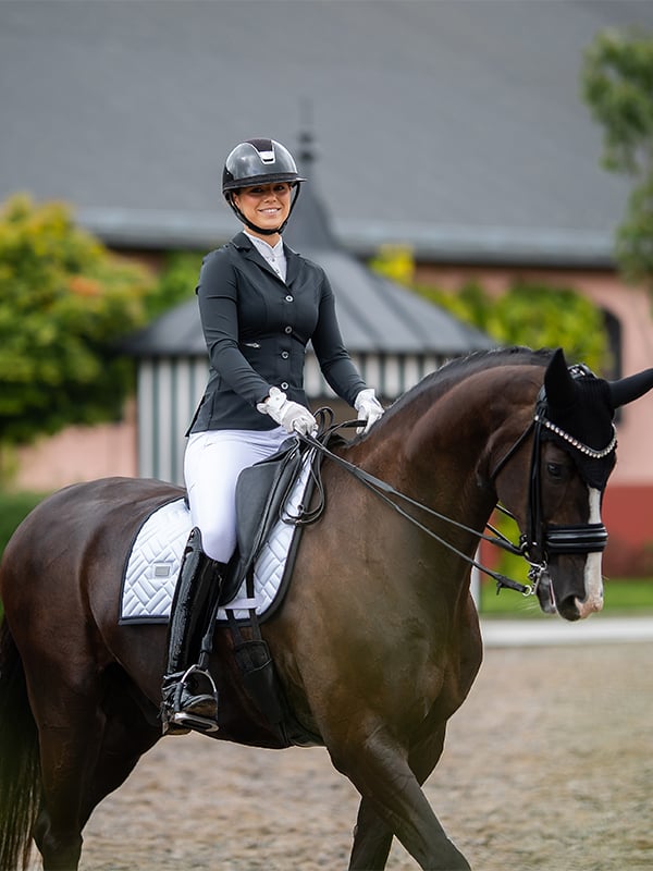 Equestrian Stockholm Dressage Saddle Pad Modern White Black Edition - Dressage Saddle Pad - Kingdom Equestrian
