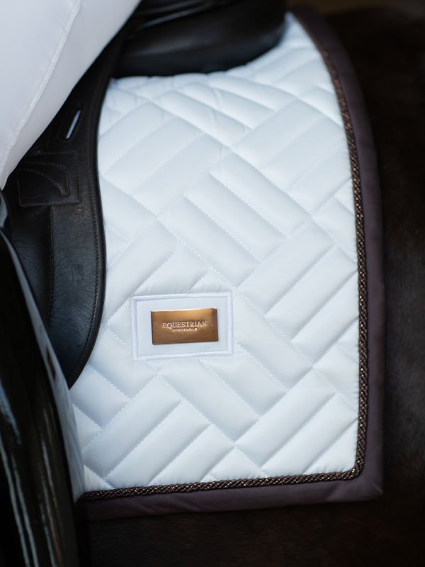 Equestrian Stockholm Dressage Saddle Pad Modern White Moonless Night - Dressage Saddle Pad - Kingdom Equestrian