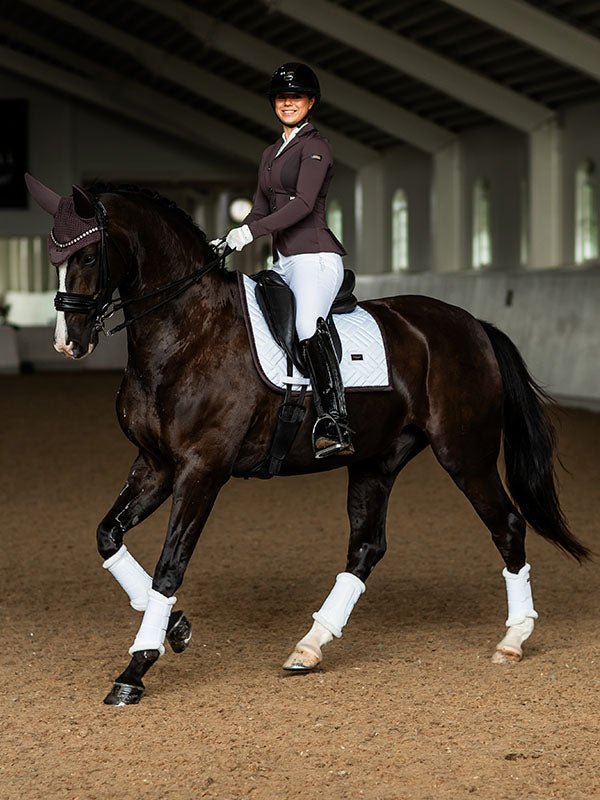 Equestrian Stockholm Dressage Saddle Pad Modern White Moonless Night - Dressage Saddle Pad - Kingdom Equestrian