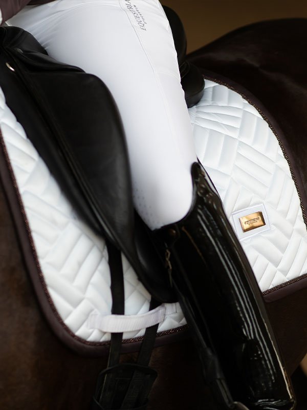 Equestrian Stockholm Dressage Saddle Pad Modern White Moonless Night - Dressage Saddle Pad - Kingdom Equestrian