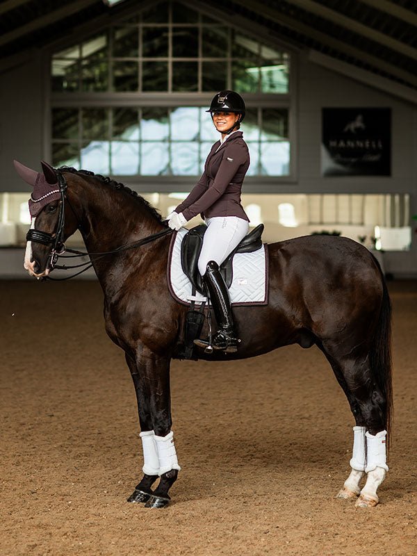 Equestrian Stockholm Dressage Saddle Pad Modern White Moonless Night - Dressage Saddle Pad - Kingdom Equestrian
