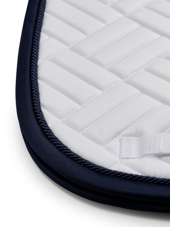 Equestrian Stockholm Dressage Saddle Pad Modern White Navy - Dressage Saddle Pad - Kingdom Equestrian