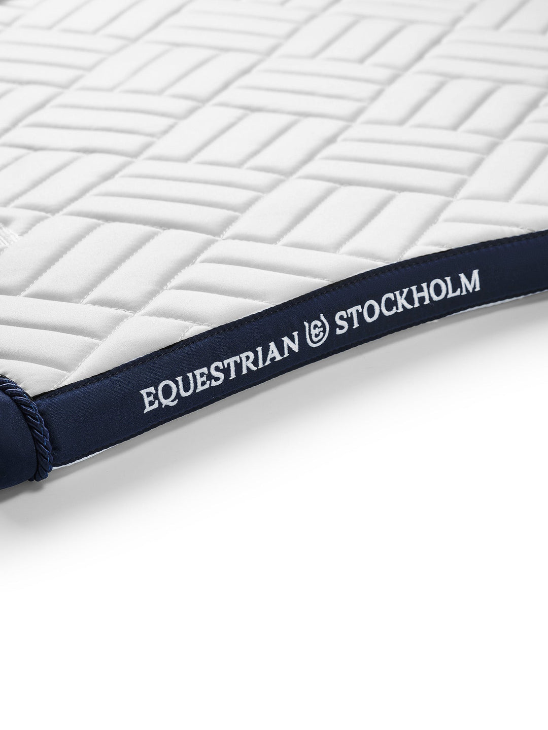 Equestrian Stockholm Dressage Saddle Pad Modern White Navy - Dressage Saddle Pad - Kingdom Equestrian