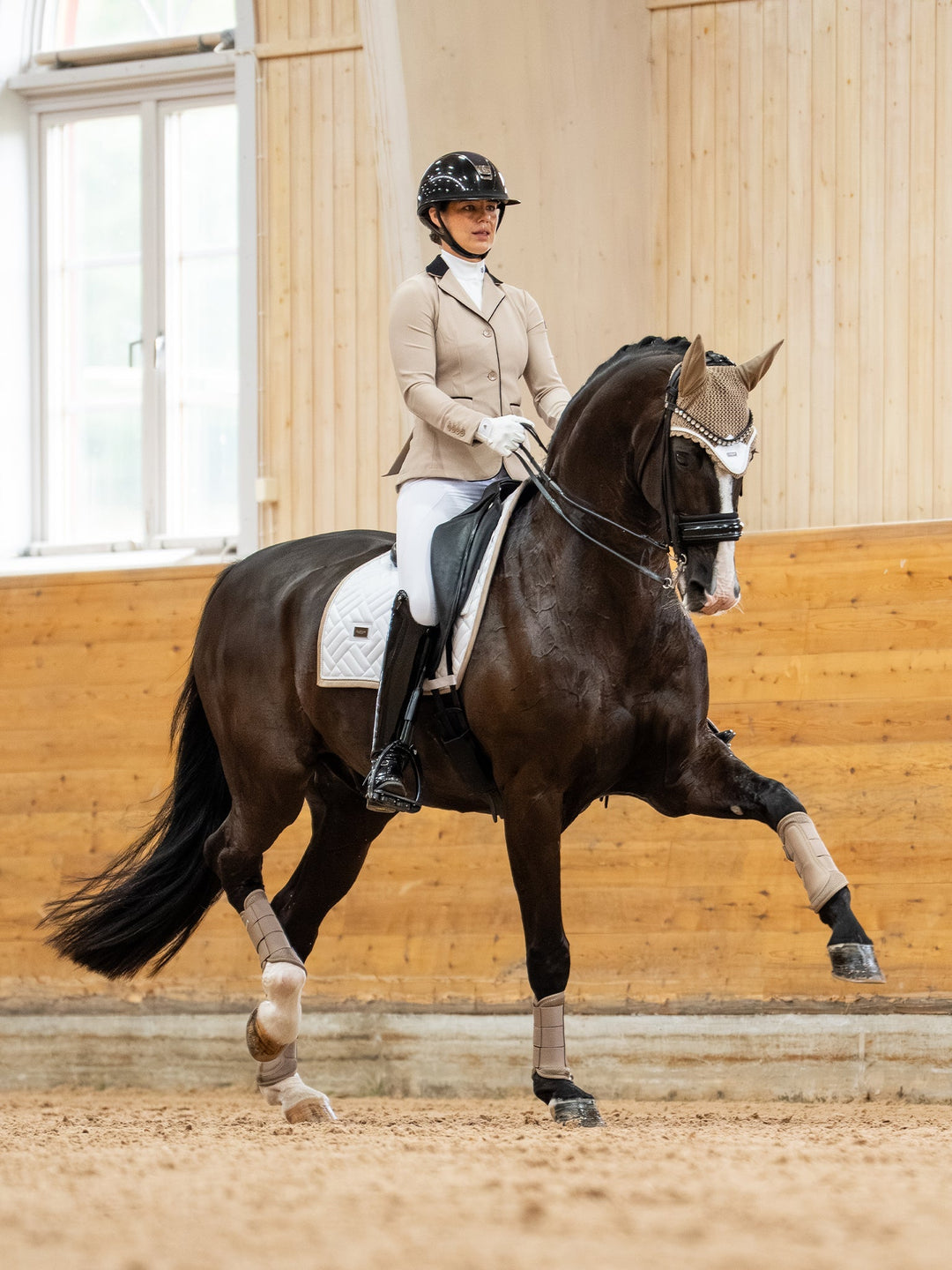 Equestrian Stockholm Dressage Saddle Pad Modern White Sand - Dressage Saddle Pad - Kingdom Equestrian