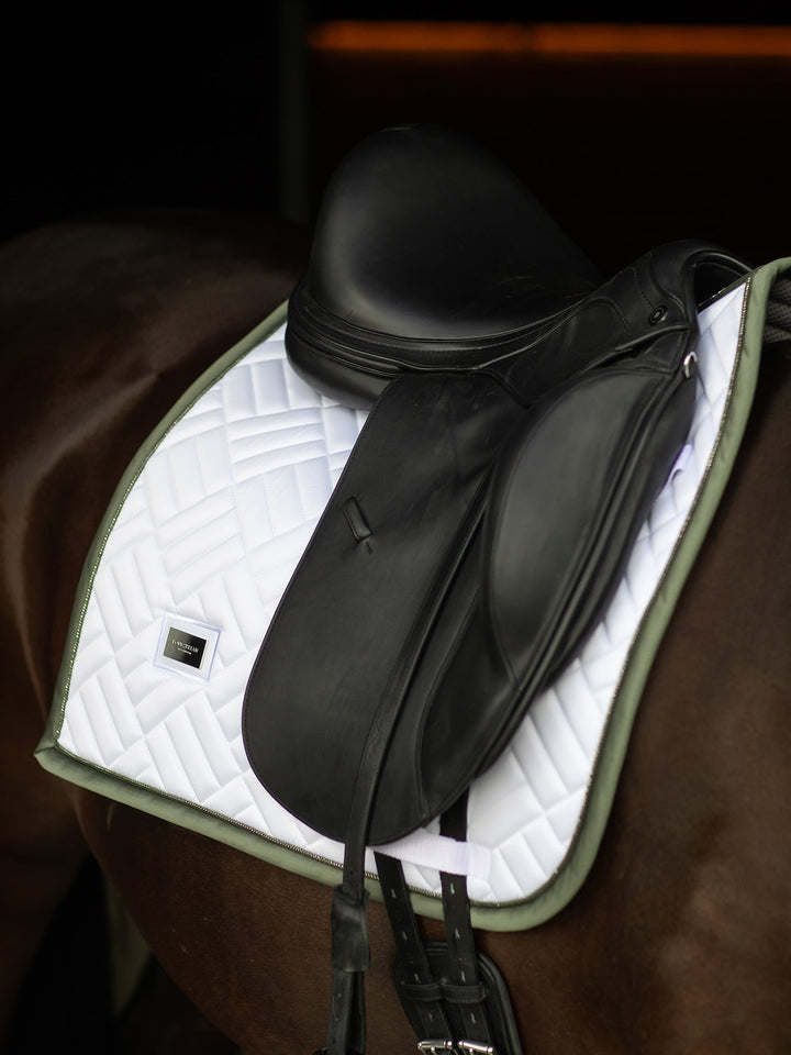 Equestrian Stockholm Dressage Saddle Pad Modern White Striking Valley - Dressage Saddle Pad - Kingdom Equestrian