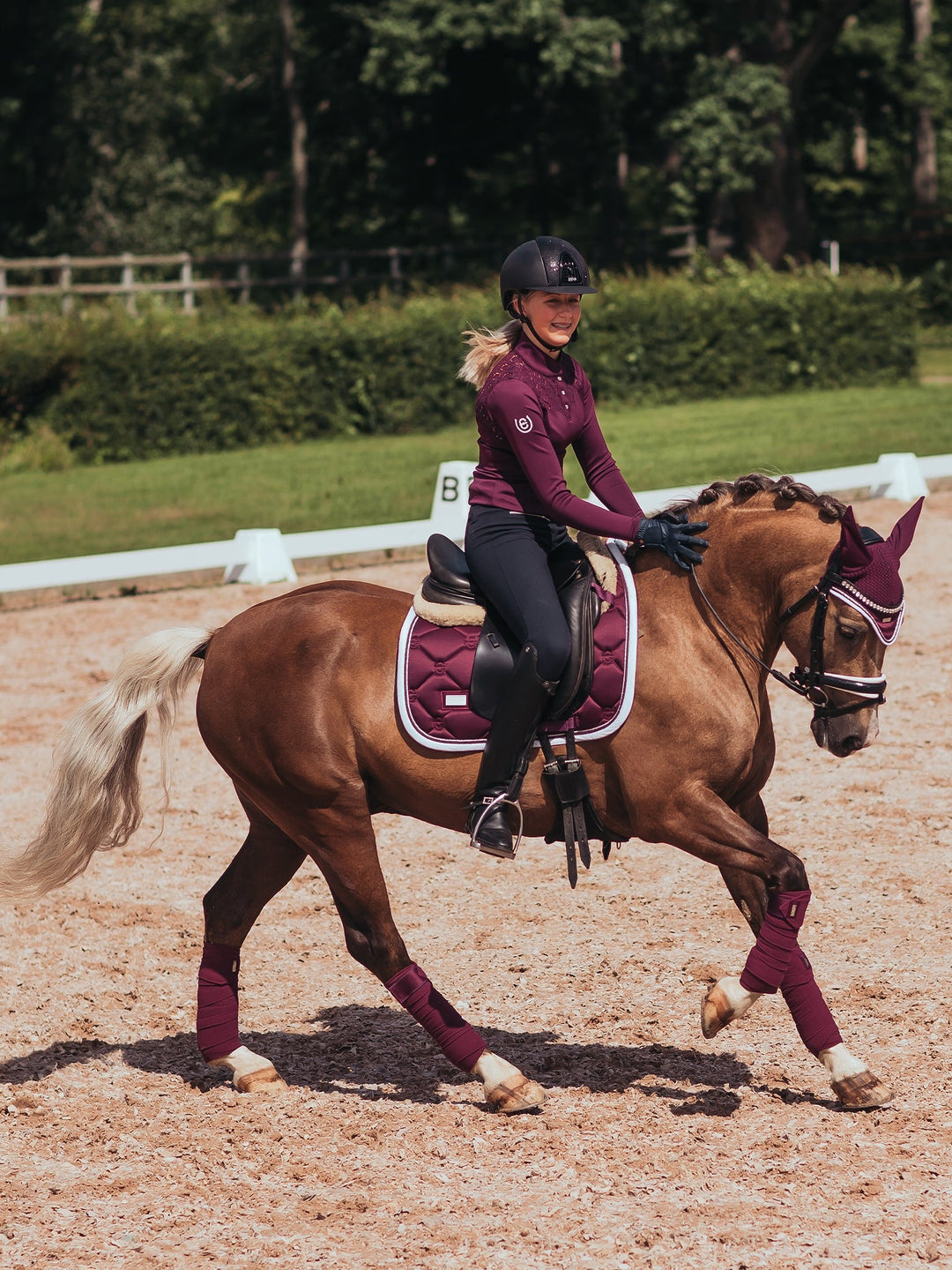 Equestrian Stockholm Dressage Saddle Pad Purple White Edge - Dressage Saddle Pad - Kingdom Equestrian