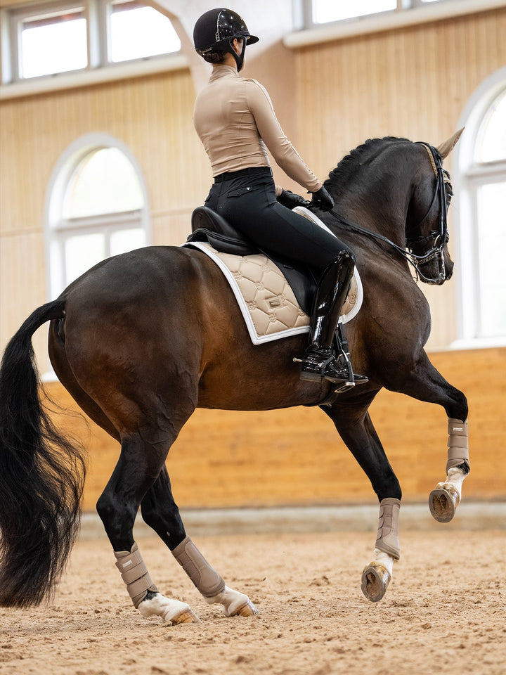 Equestrian Stockholm Dressage Saddle Pad Sand - Dressage Saddle Pad - Kingdom Equestrian